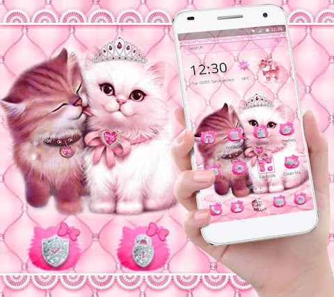かわいいかわいいピンクの猫のテーマのおすすめ画像3