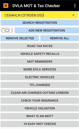 Android application MOT History ROAD TAX Car Check screenshort