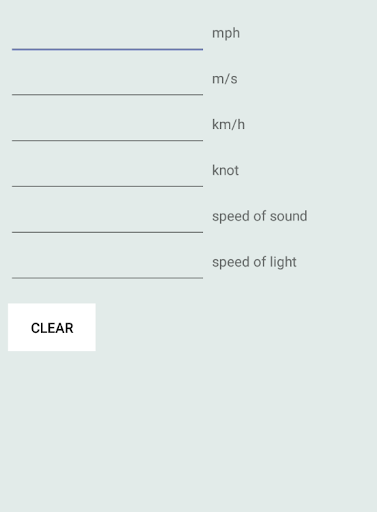 Android application Speed Unit Converter screenshort