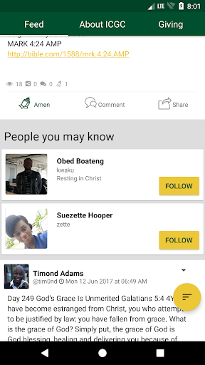 My ICGC App Screen 2