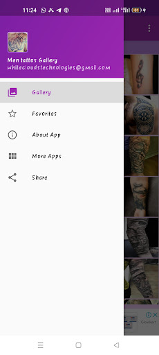 Android application Men's Tattoos Gallery screenshort