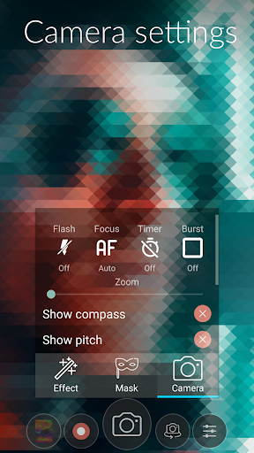 Android application Camera live masking effects VR screenshort