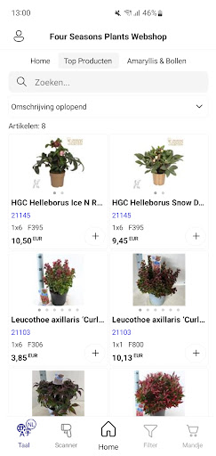 Android application Four Seasons Plants Shop screenshort