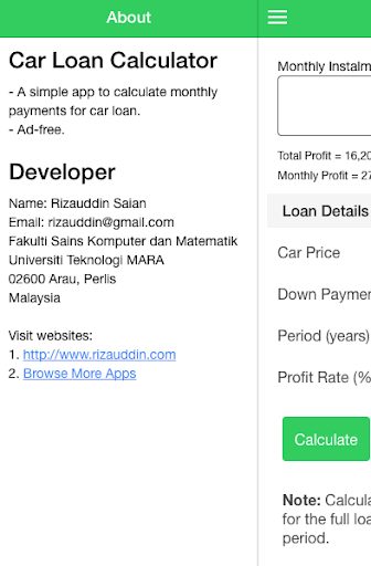 Car Loan Calculator Screen 3