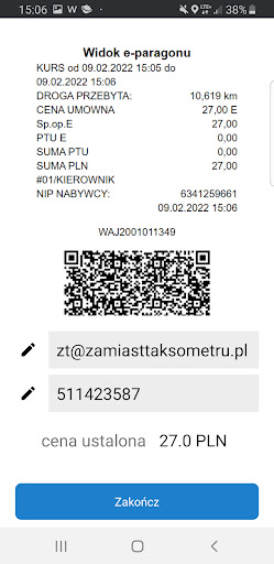 Zamiast taksometru Screen 3