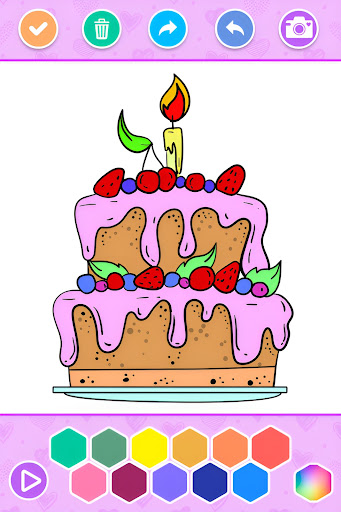 Birthday Cake Coloring Book Screen 2
