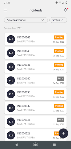 Android application CSN Incidents UAE screenshort
