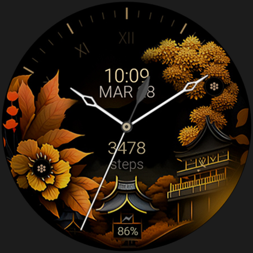 Japan Floral watch face logo