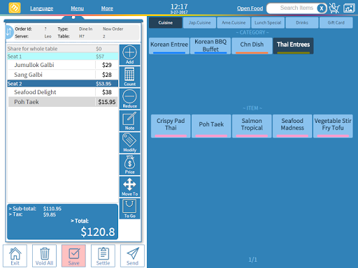 Menusifu POS Screen 3