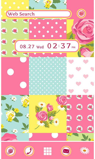 Android application Cute Theme-Rose Quilt- screenshort