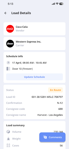 Warehouse Cargo Connect Screen 3