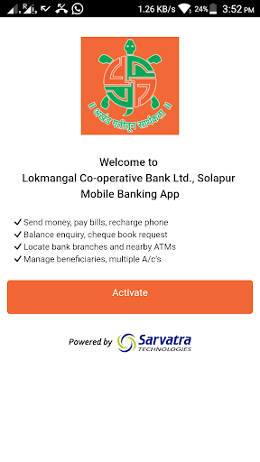 Android application Lokmangal Mobile Banking App screenshort