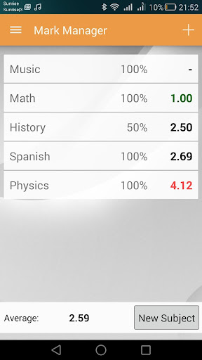 Android application School Grades Manager - For St screenshort