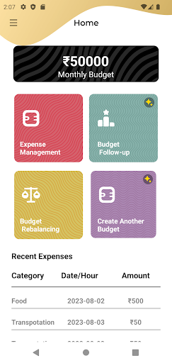 Budget Management Screen 3