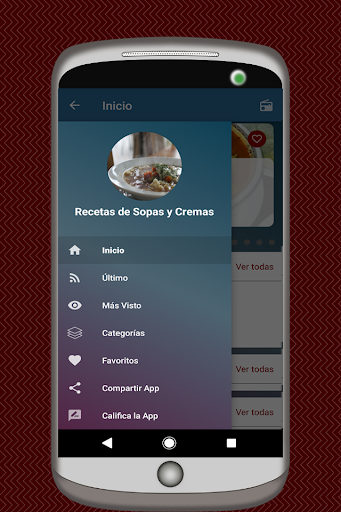 Android application Recetas de Sopas y Caldos screenshort