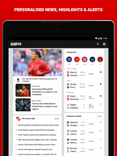 Screenshot of ESPN