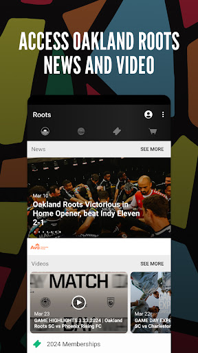 Android application Oakland Roots SC screenshort