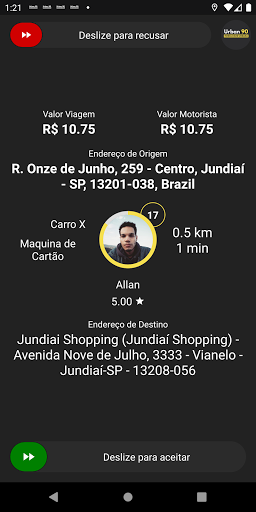 Android application Urban90 - Motorista screenshort