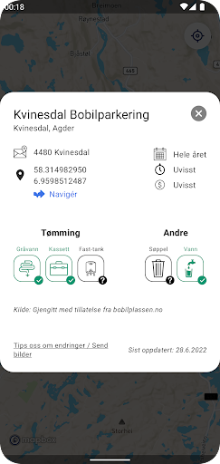 Android application Tømmestasjoner i Norge screenshort