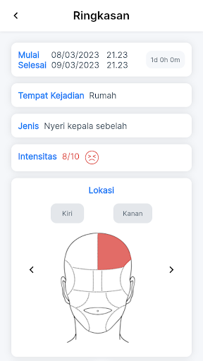 Android application Guardian Headache Diary screenshort