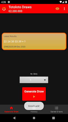 Android application Totoloto Bet Generator - Pro screenshort