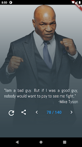 Android application Mike Tyson Quotes screenshort