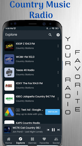 Android application Country Music Radio screenshort