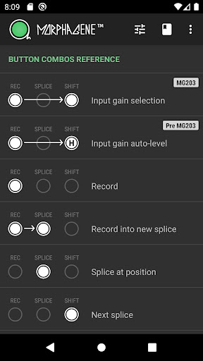 Morphagene options Screen 2