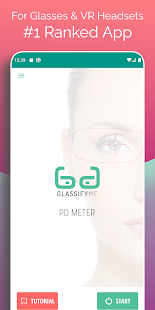 Екранна снимка на дистанция на зеницата PD очила и VR