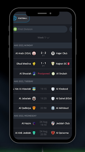 Saudi league matches Screen 3
