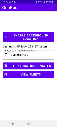 Android application GeoPost screenshort