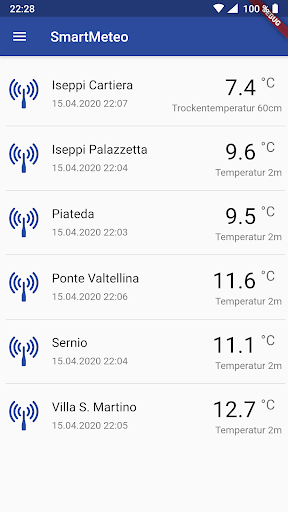Android application SmartMeteo screenshort