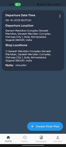 Float Plan Screen 3