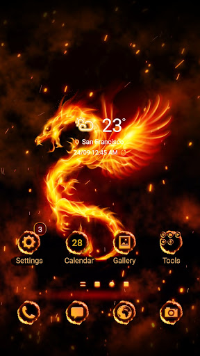 4K Wallpaper HD - Red Fire Dra Screen 2