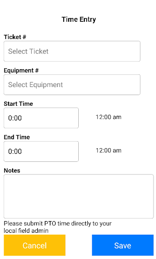 HSI Timekeeping App Screen 2