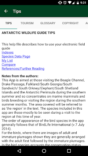 Antarctic Wildlife Guide Screenshot