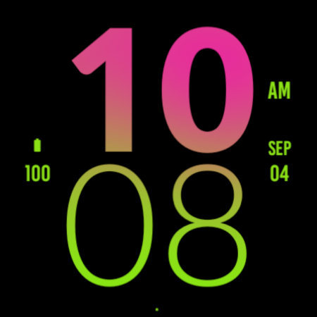 Green Pink Large Watch Face screenshot 3
