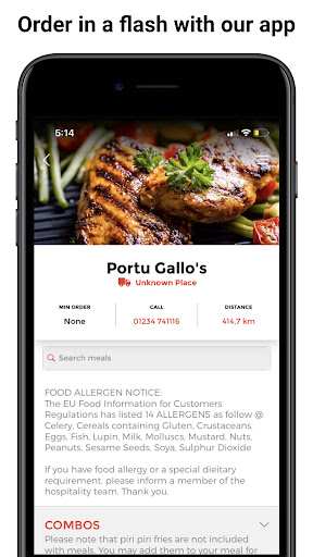 Android application Portu Gallo's Grill House screenshort