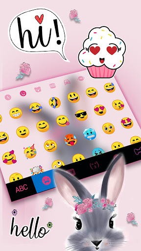 Bunny Pink Keyboard Background Screen 3