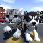 Cover Image of Скачать Симпатичный карманный кот и щенок 3D  APK
