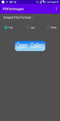 Android application PDF to Image converter screenshort