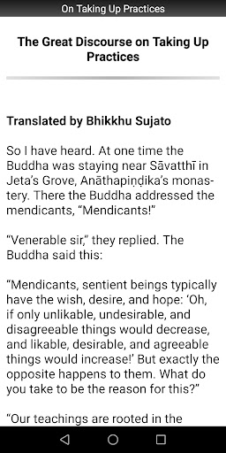 On Taking Up Practices Sutta Screen 2