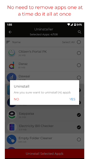 Apps Uninstaller Screen 3