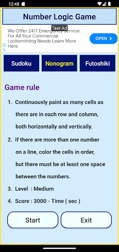 Android application Number Logic Game screenshort