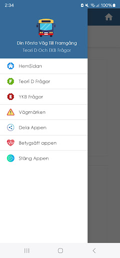 Teori D och YKB Buss Frågor Screen 2