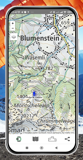 Hike n Fly Live Tracking Screen 2