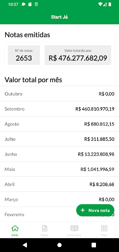 Android application Start Já screenshort