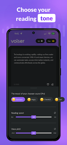 Screenshot of AI Voiceover: Text to Speech