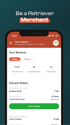 Android application Retriever Merchant screenshort