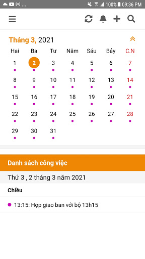 Android application O2 Calendar screenshort